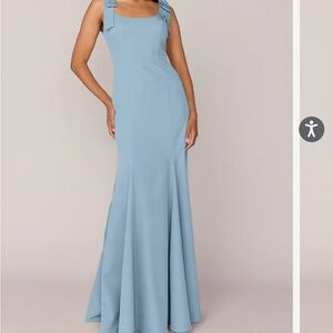 Revelry Light Blue Maxi Dress Nicole Crepe Dress